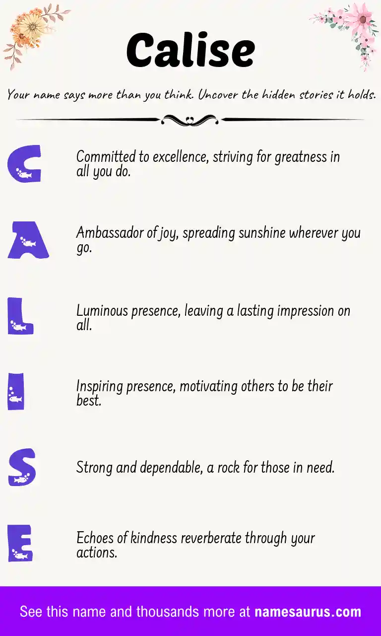 Acrostic poem about Calise.