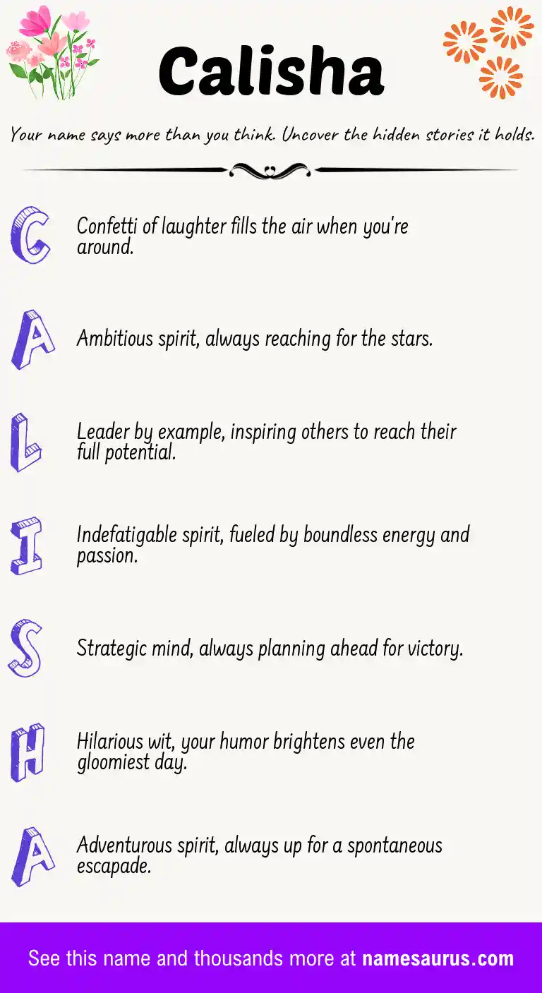 Acrostic poem about Calisha.