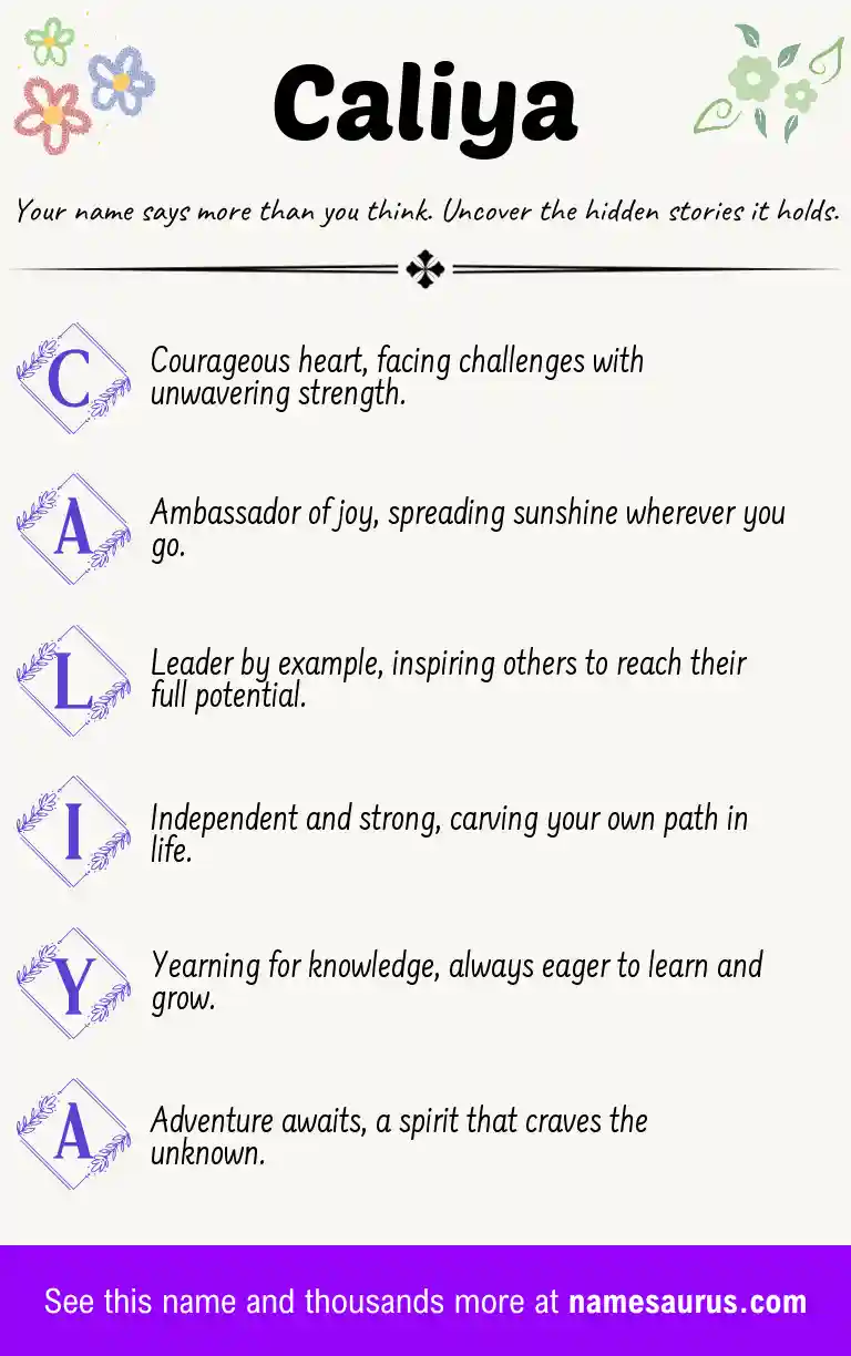 Acrostic poem about Caliya.