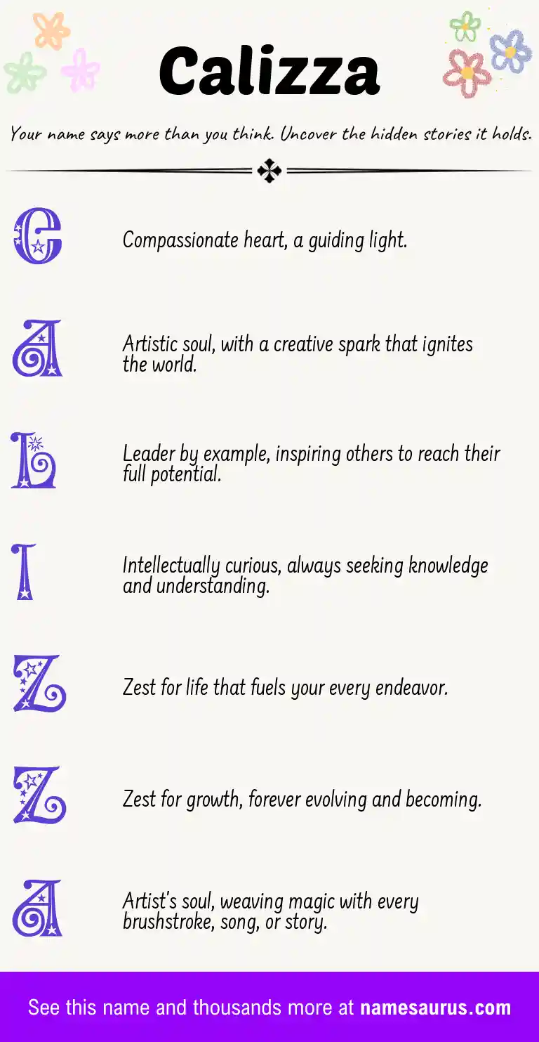 Acrostic poem about Calizza.