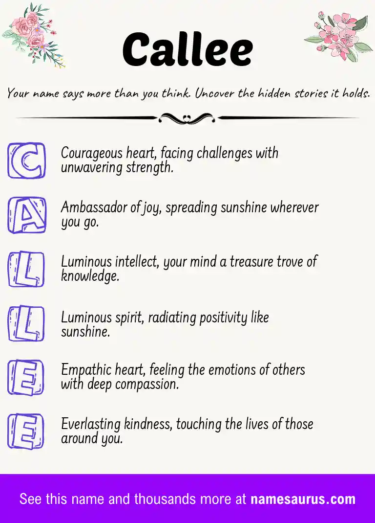 Acrostic poem about Callee.