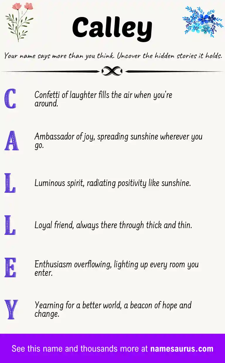 Acrostic poem about Calley.