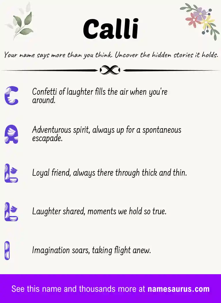 Acrostic poem about Calli.