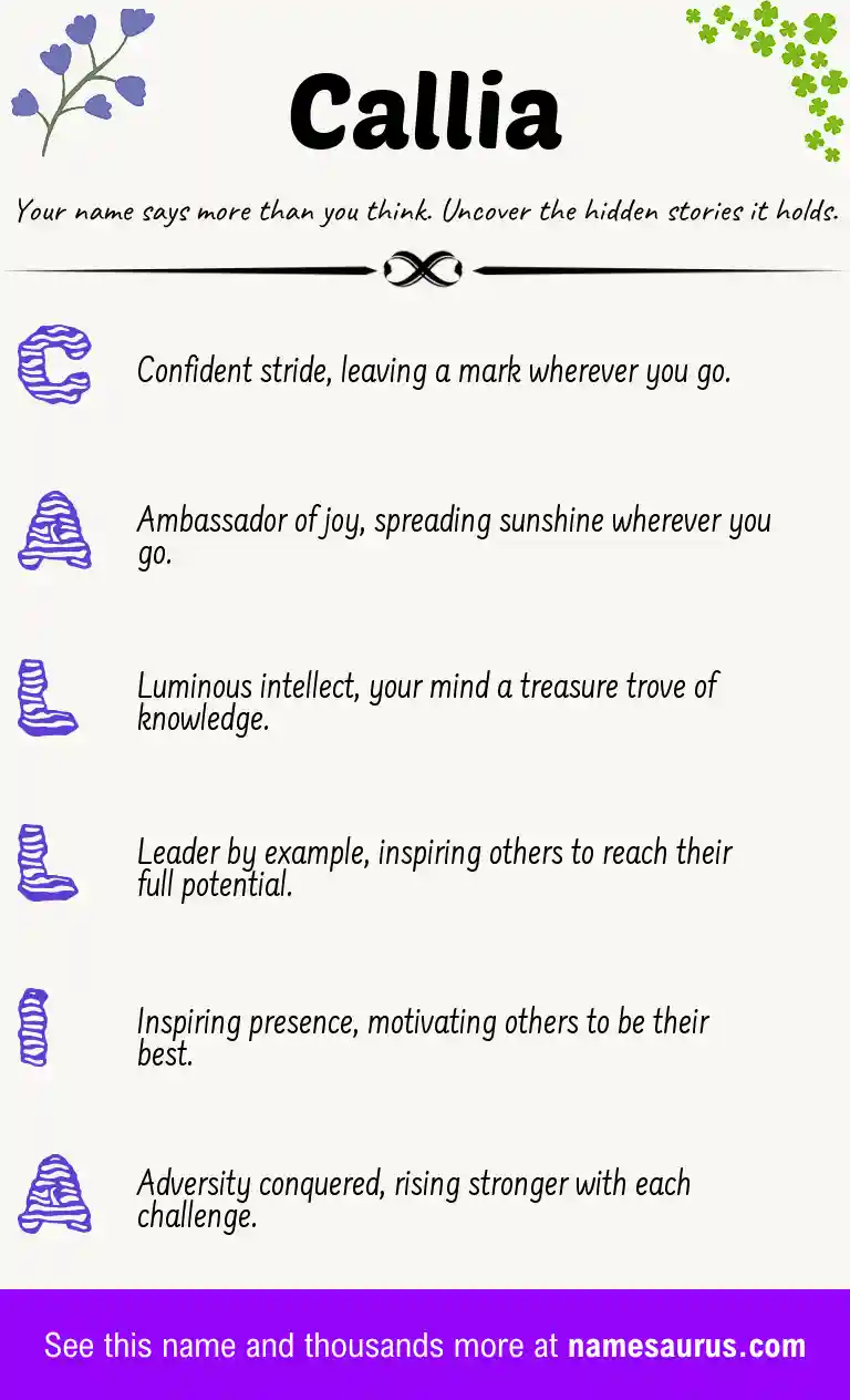 Acrostic poem about Callia.
