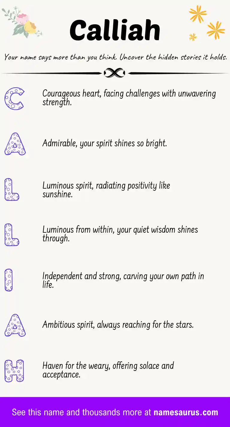 Acrostic poem about Calliah.