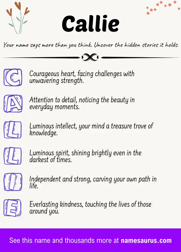 Acrostic poem about Callie.