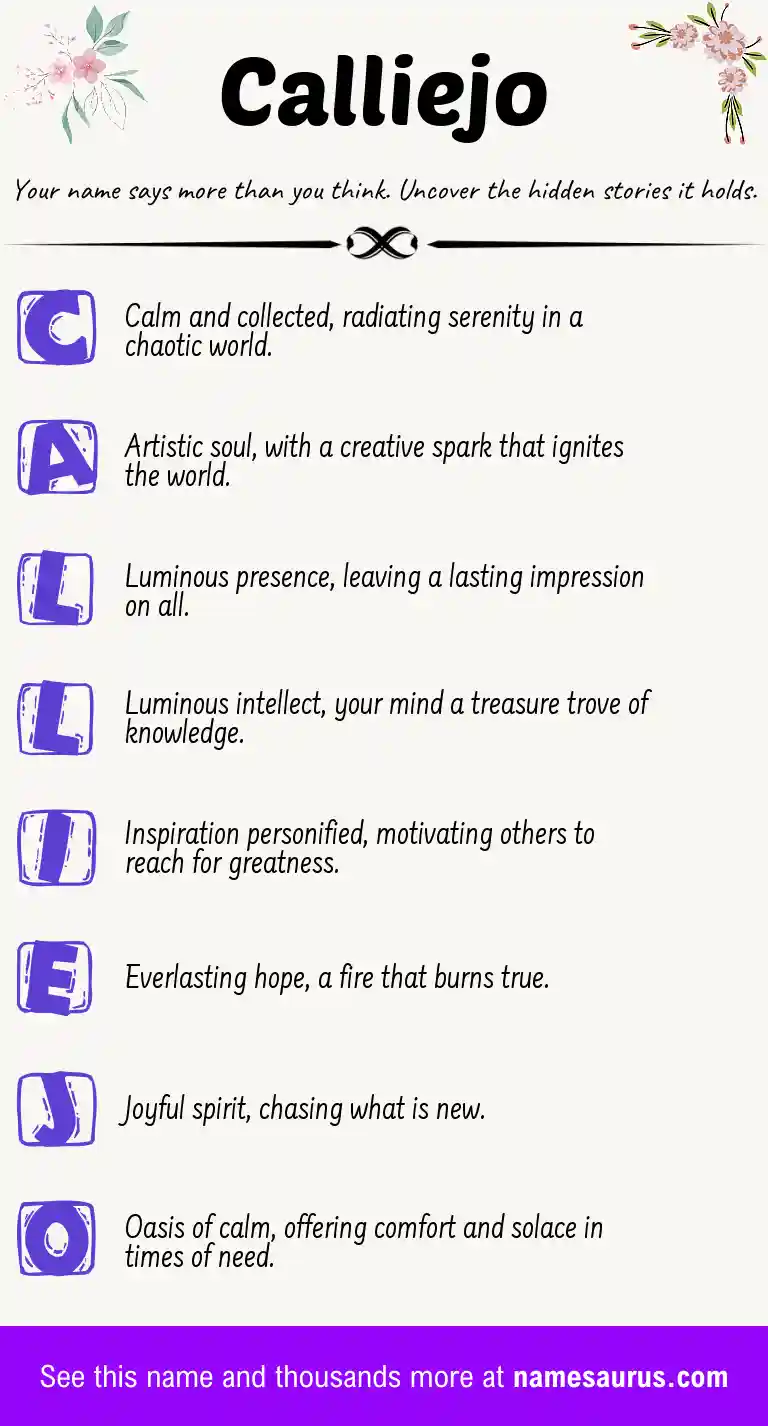 Acrostic poem about Calliejo.