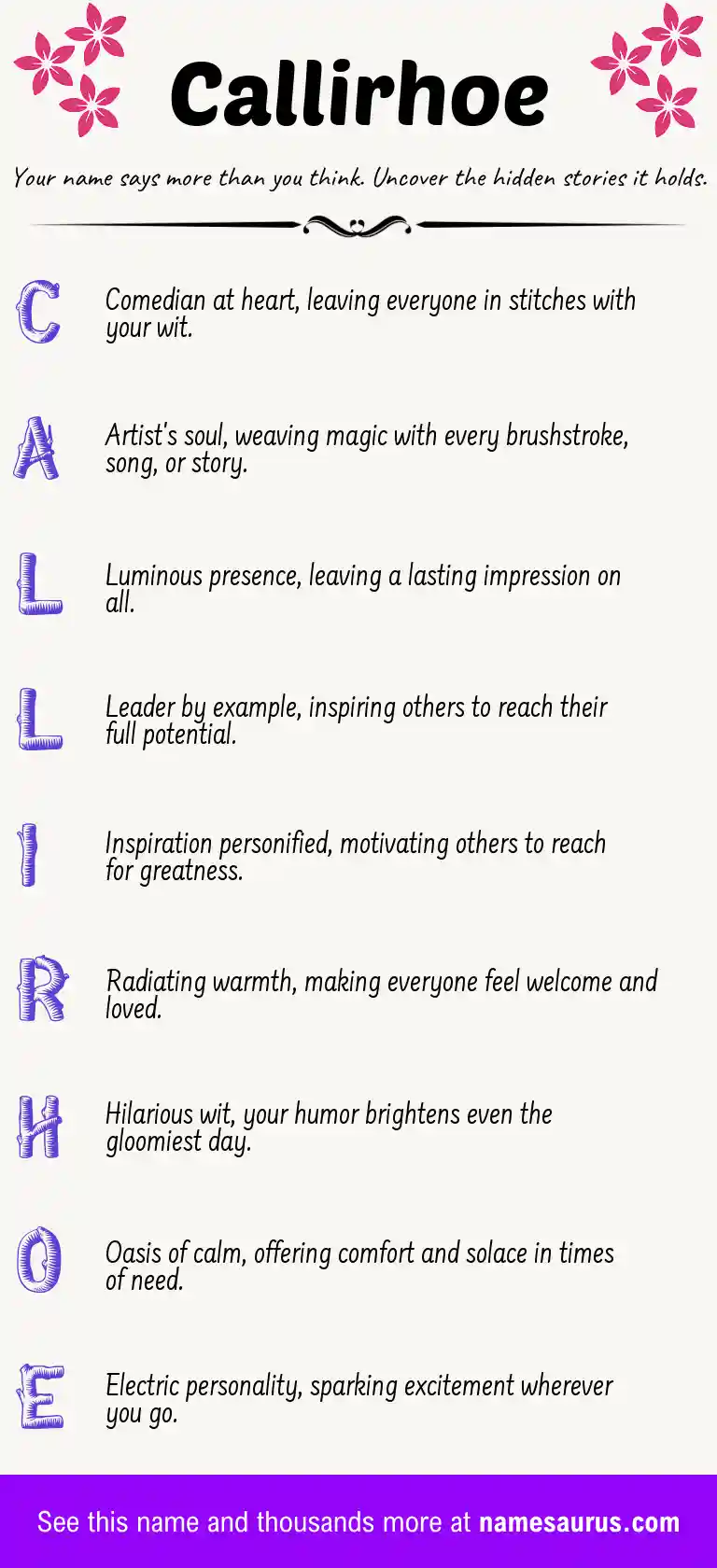 Acrostic poem about Callirhoe.