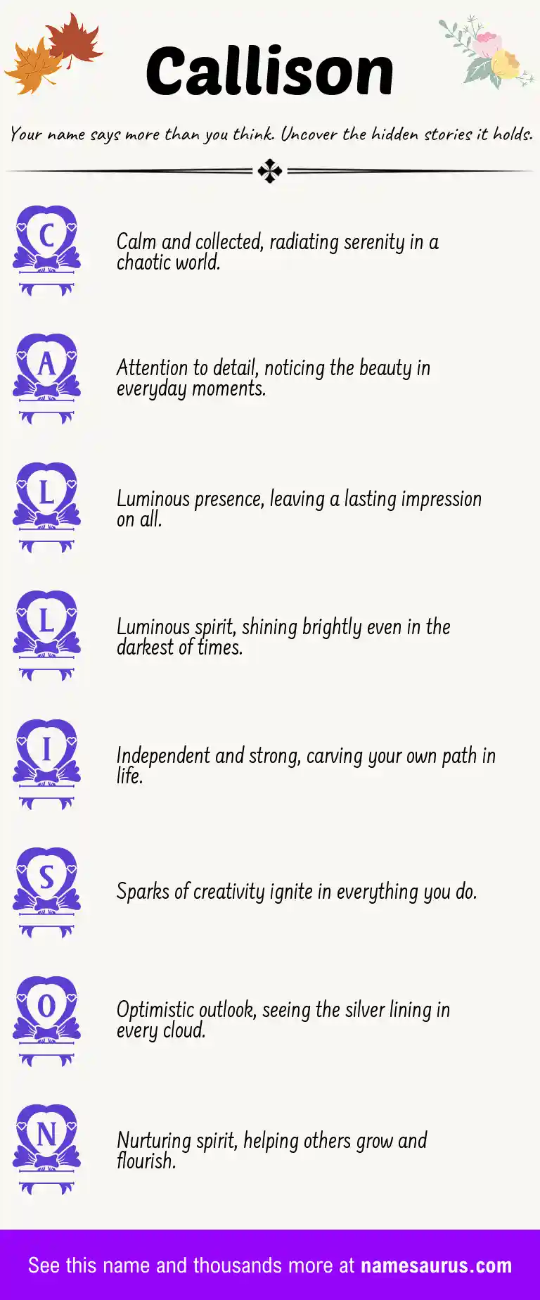 Acrostic poem about Callison.