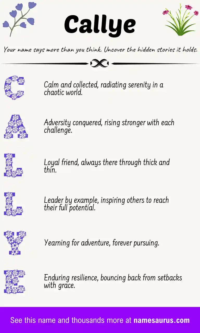 Acrostic poem about Callye.
