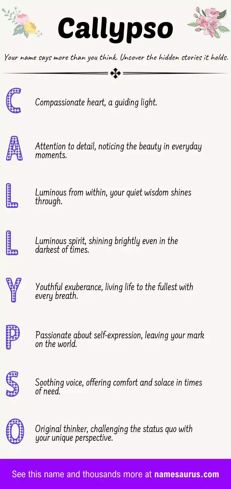 Acrostic poem about Callypso.
