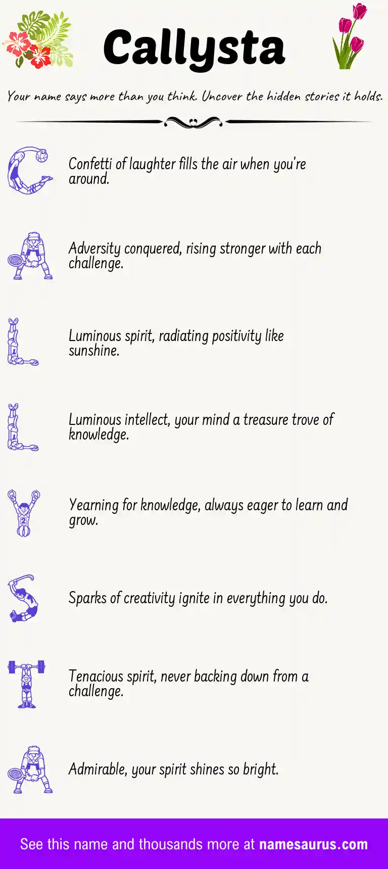 Acrostic poem about Callysta.