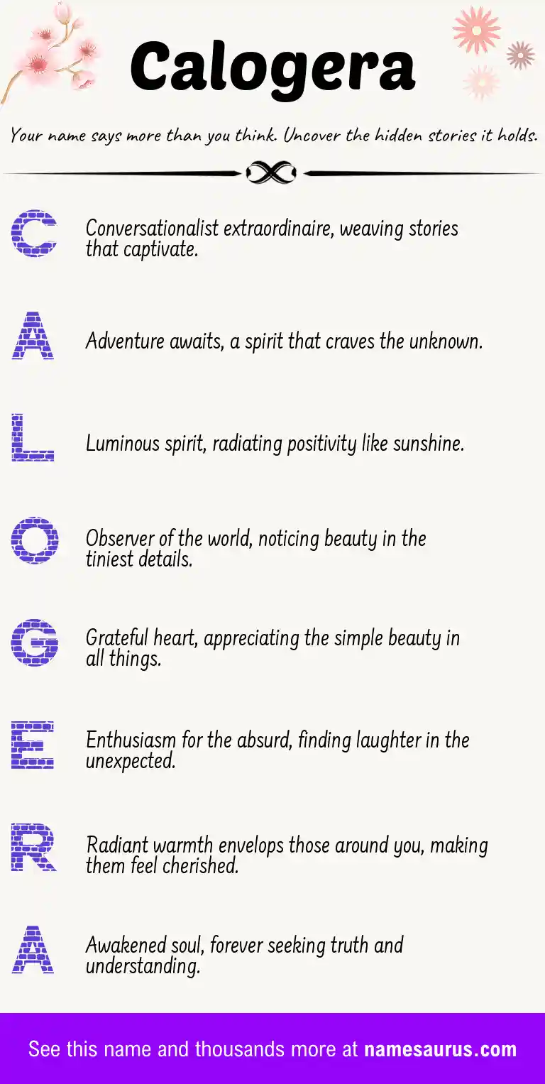 Acrostic poem about Calogera.