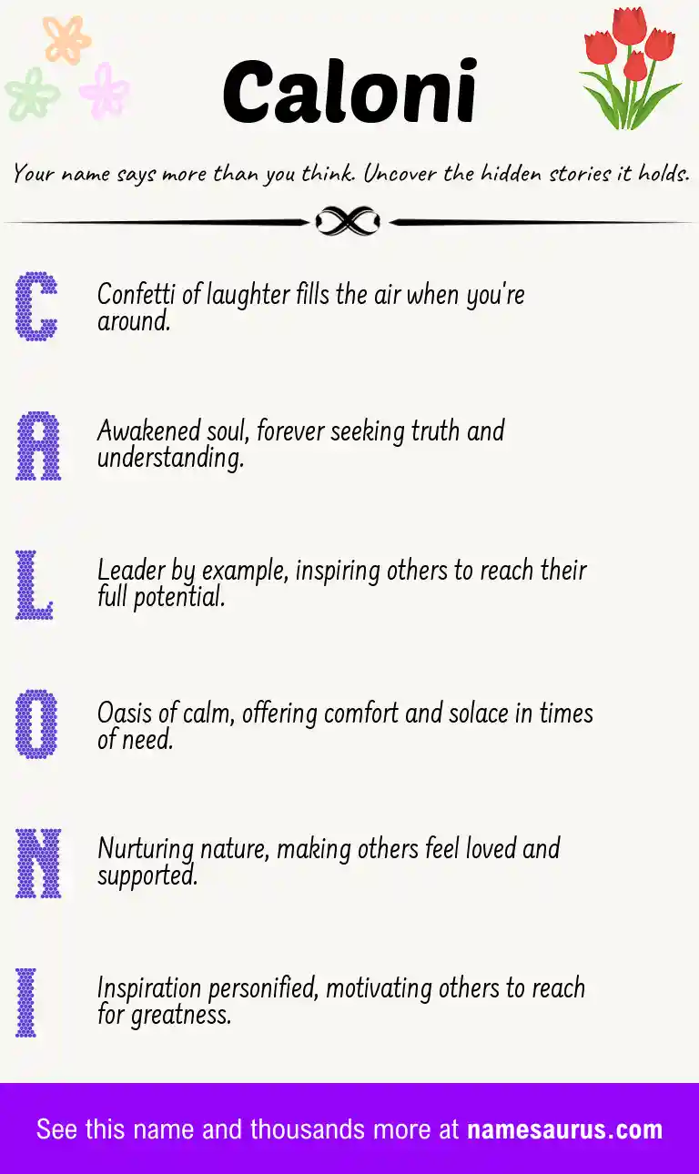 Acrostic poem about Caloni.