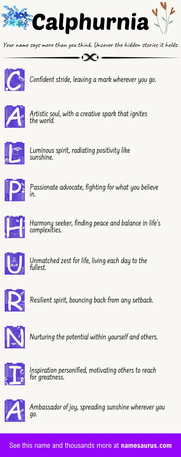 Acrostic poem about Calphurnia.