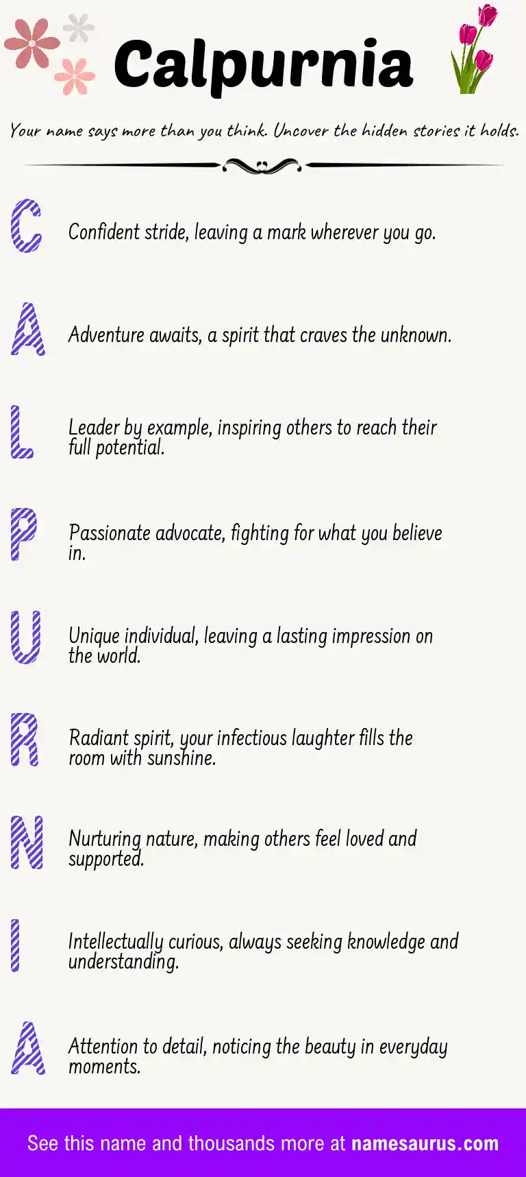 Acrostic poem about Calpurnia.