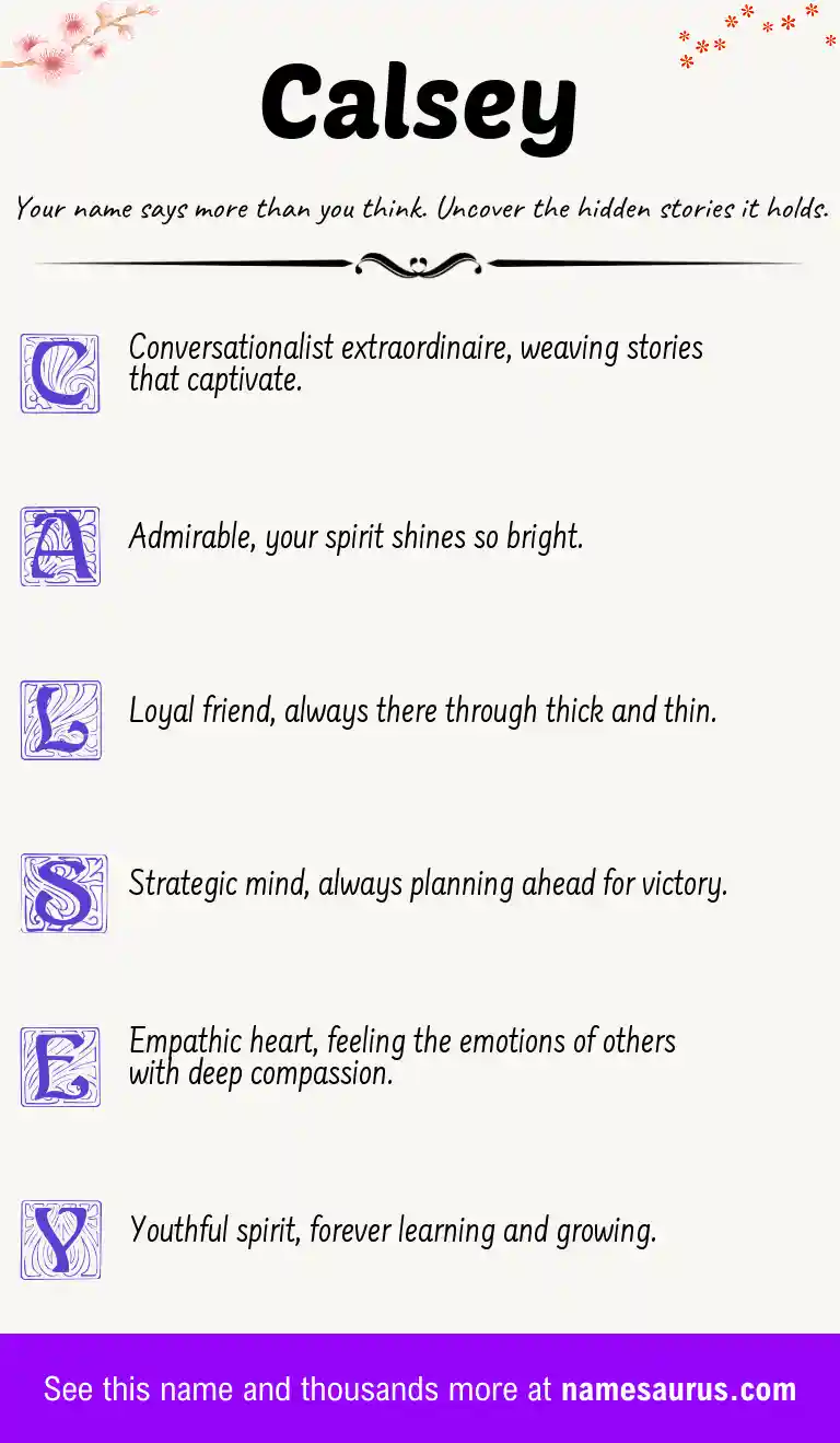 Acrostic poem about Calsey.