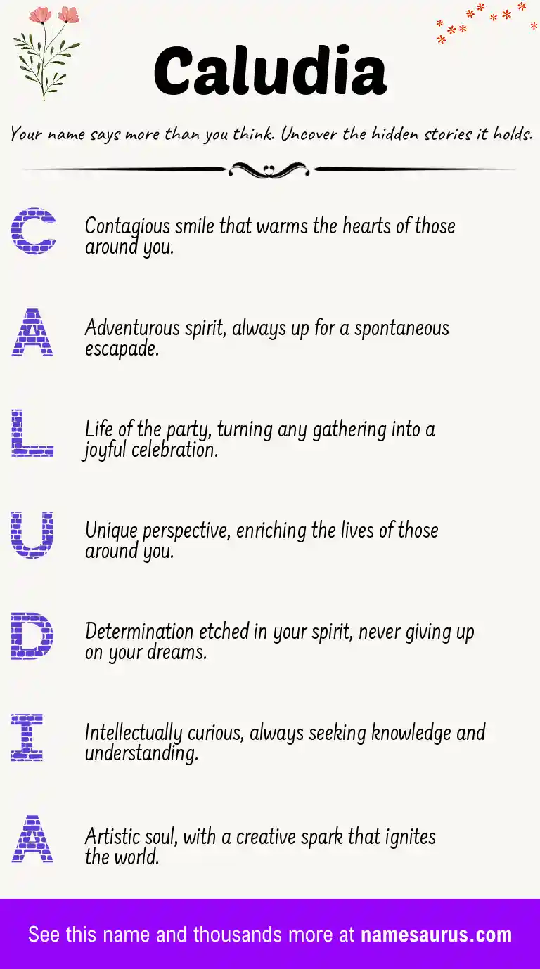 Acrostic poem about Caludia.