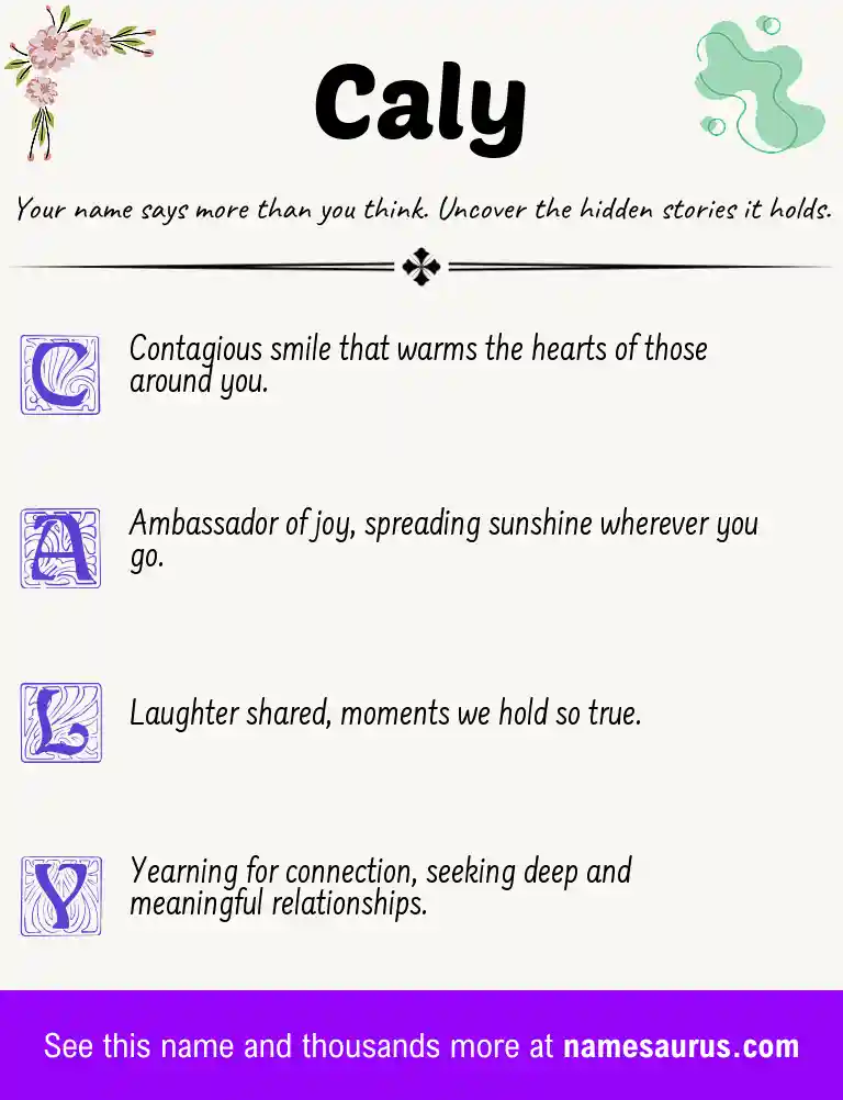 Acrostic poem about Caly.