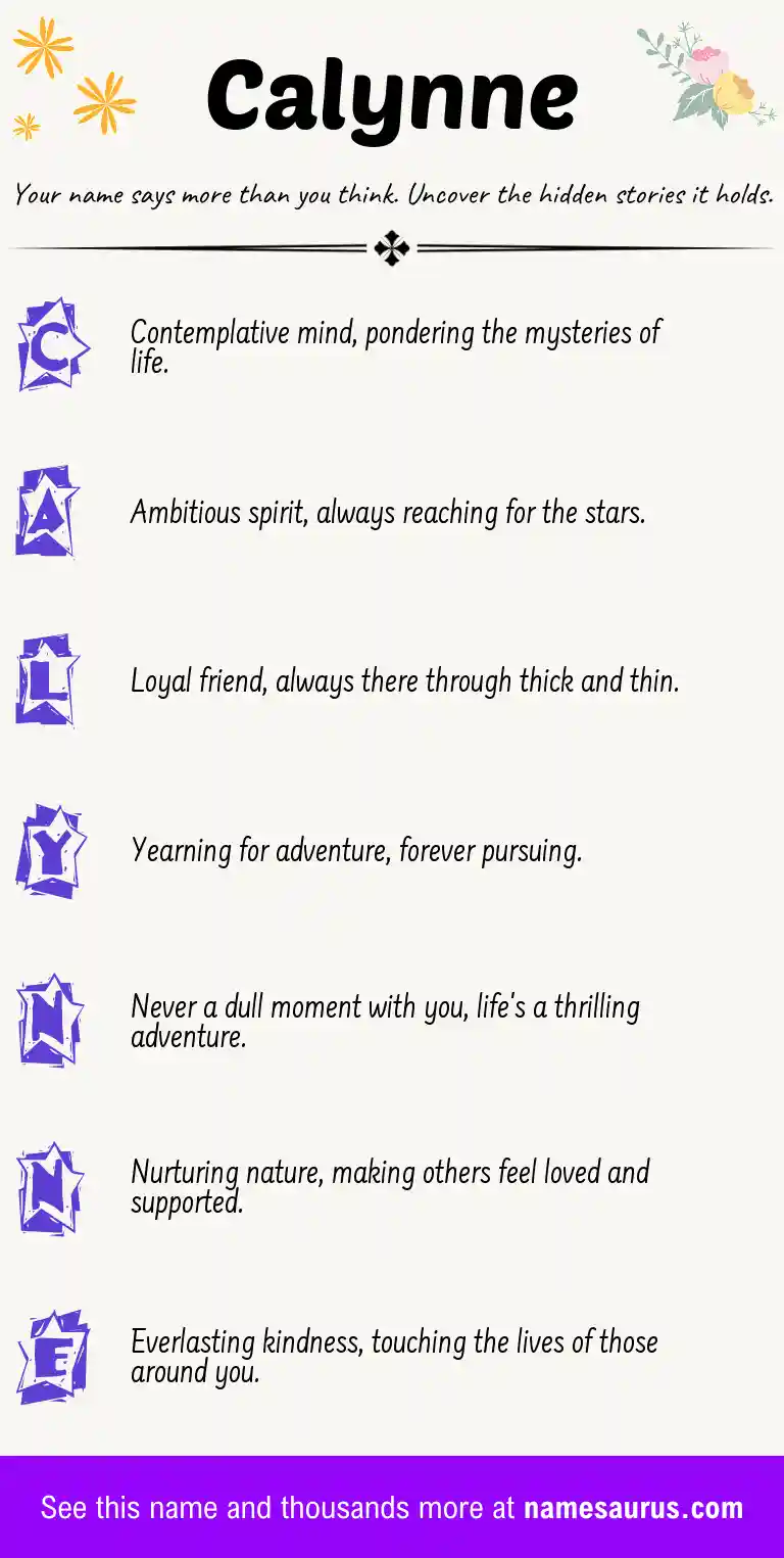 Acrostic poem about Calynne.