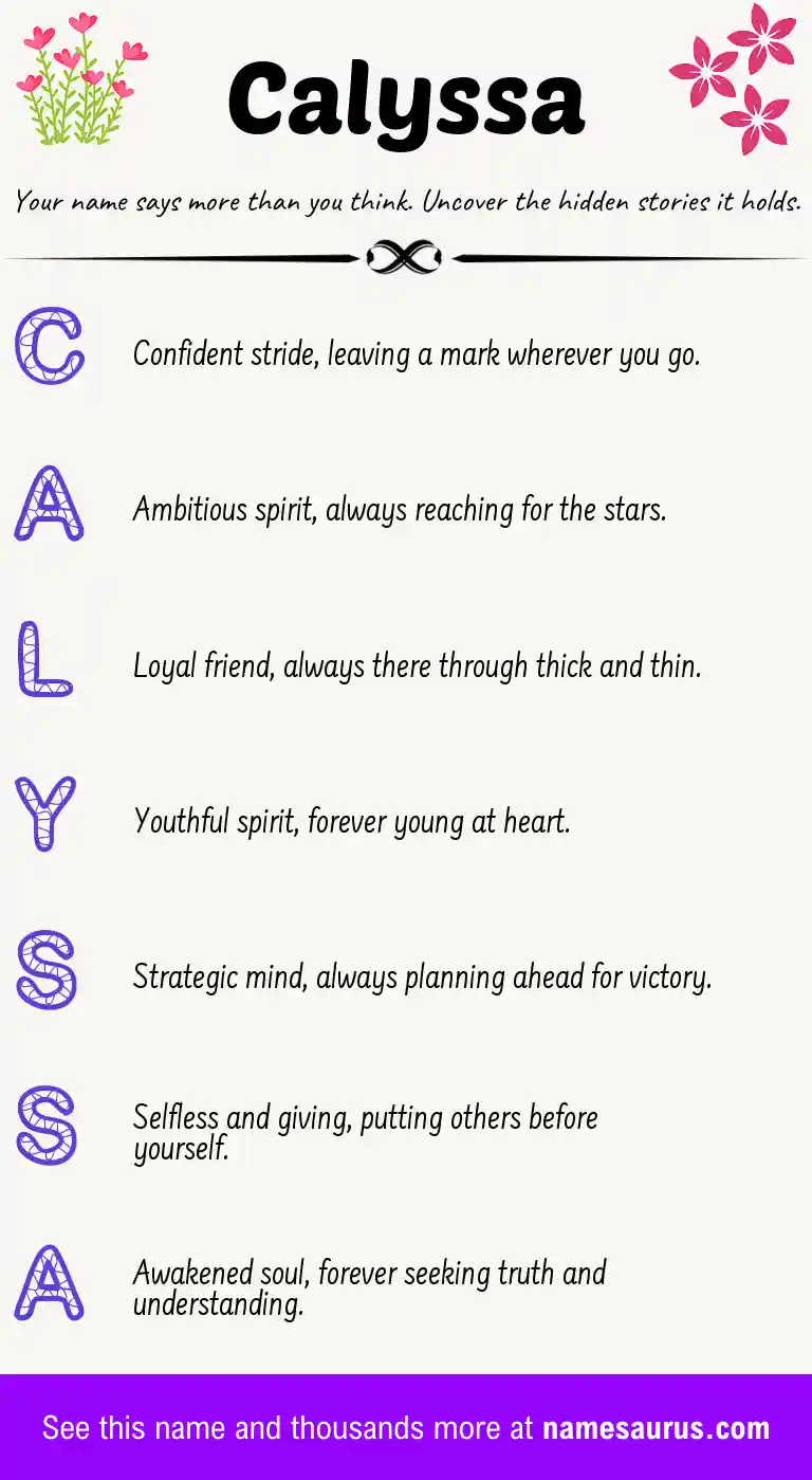 Acrostic poem about Calyssa.