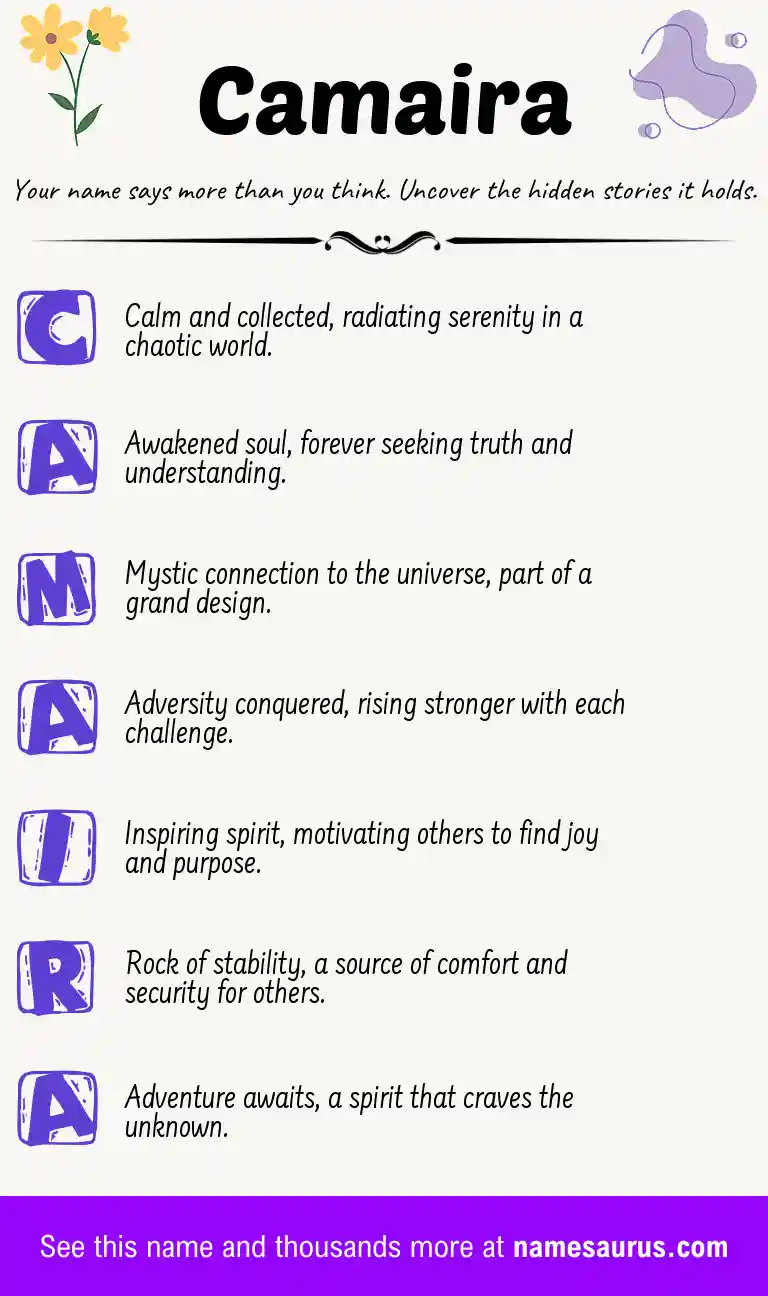 Acrostic poem about Camaira.