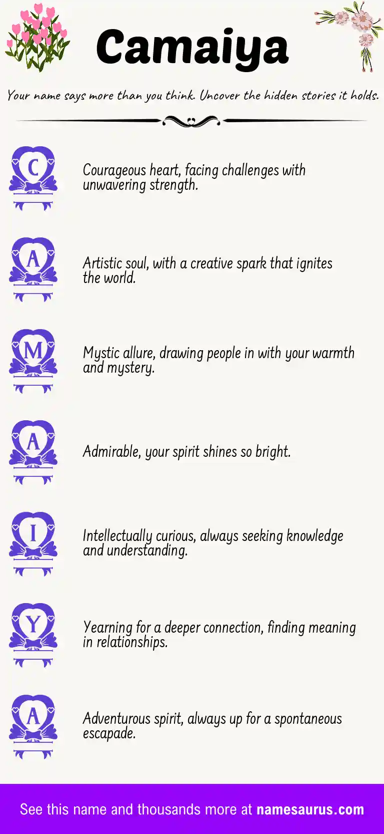 Acrostic poem about Camaiya.
