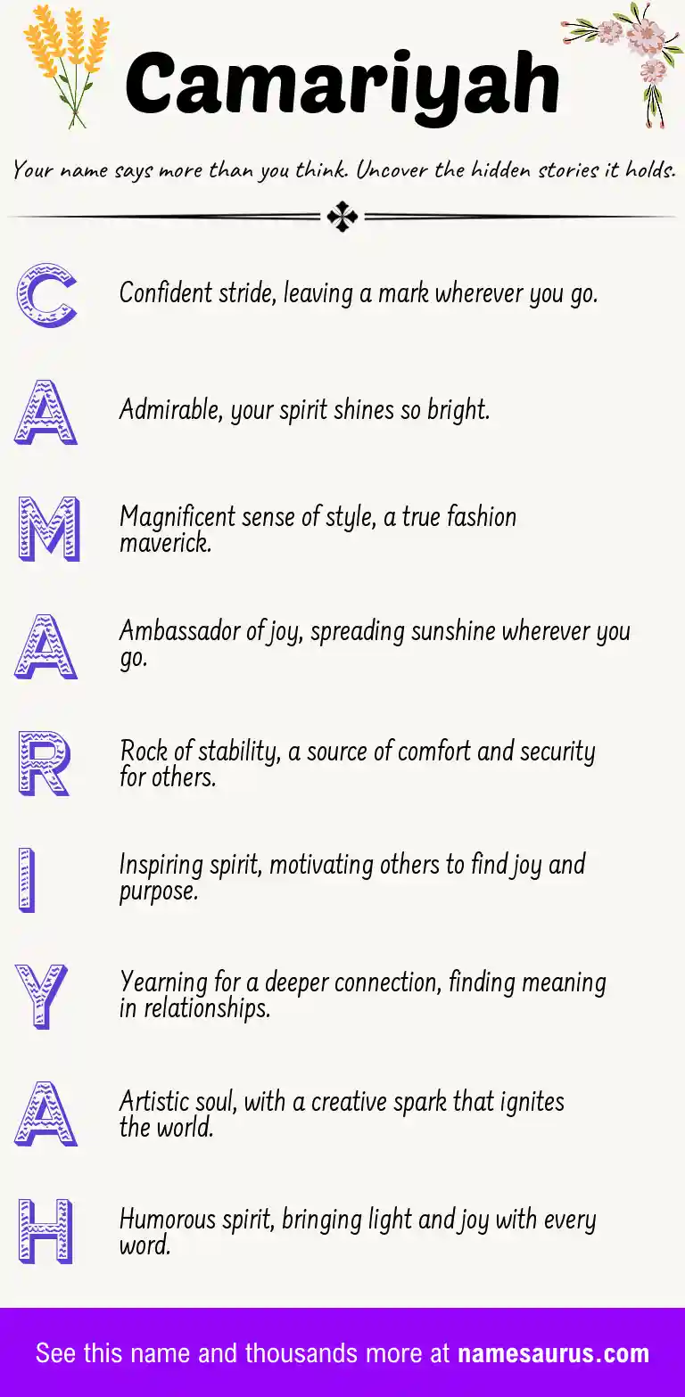 Acrostic poem about Camariyah.