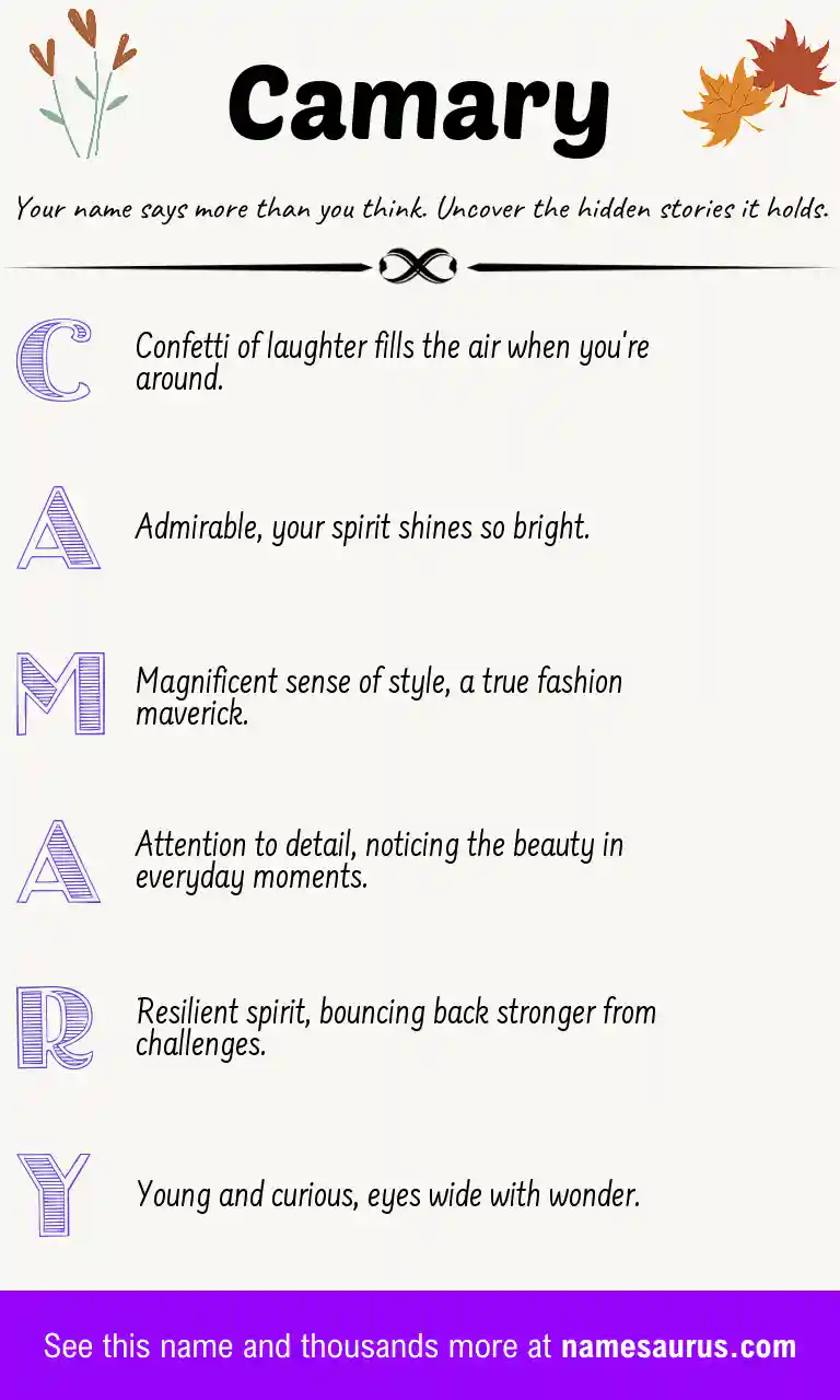 Acrostic poem about Camary.