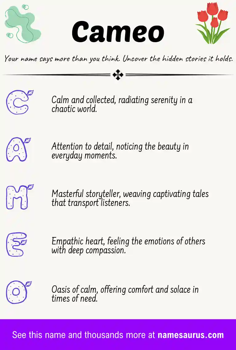 Acrostic poem about Cameo.