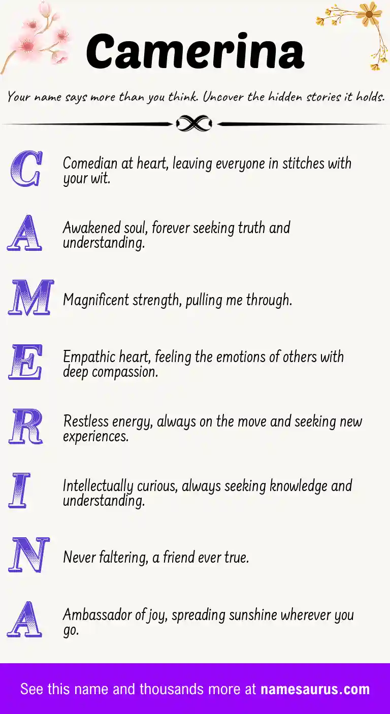 Acrostic poem about Camerina.