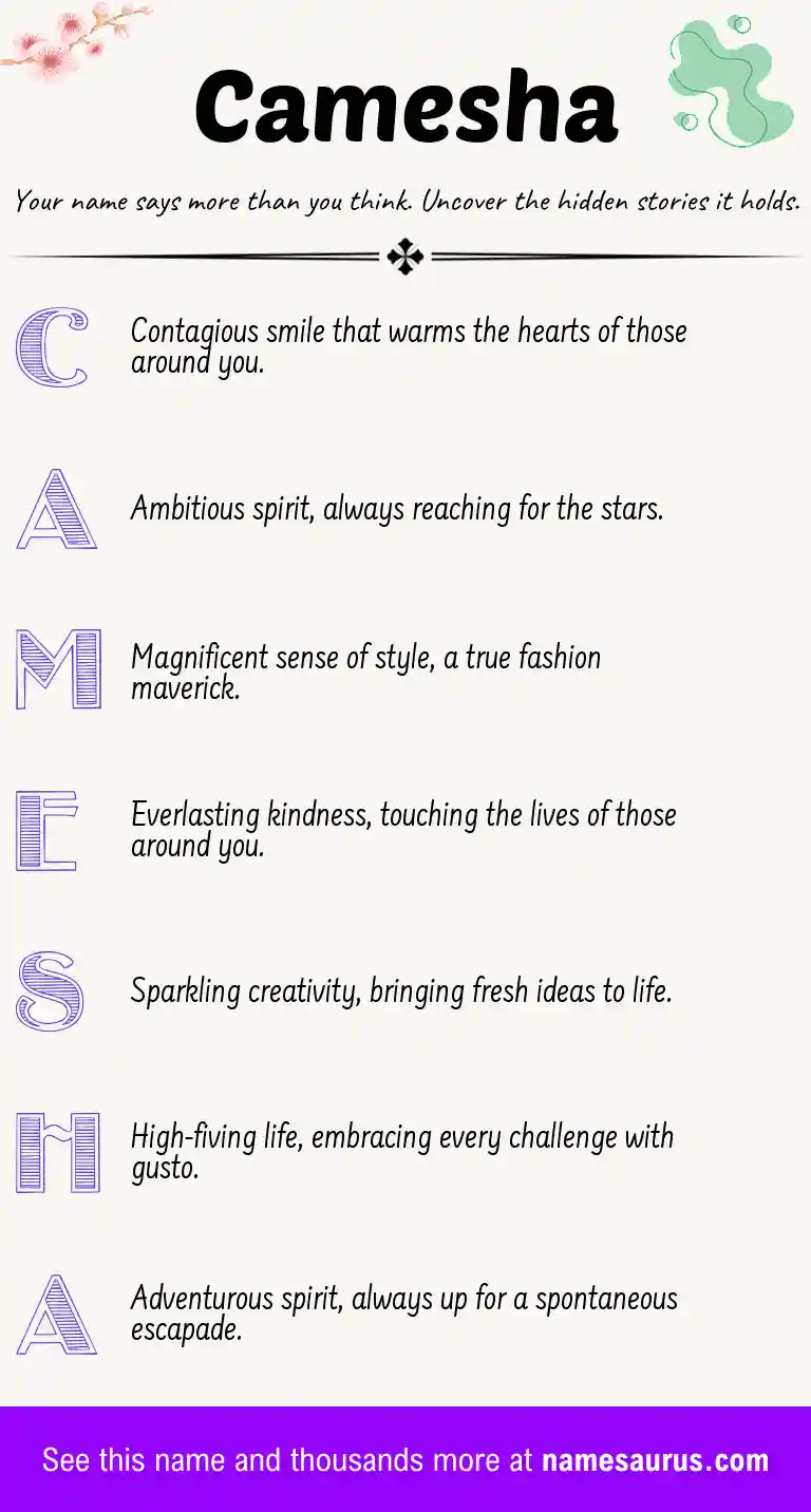 Acrostic poem about Camesha.