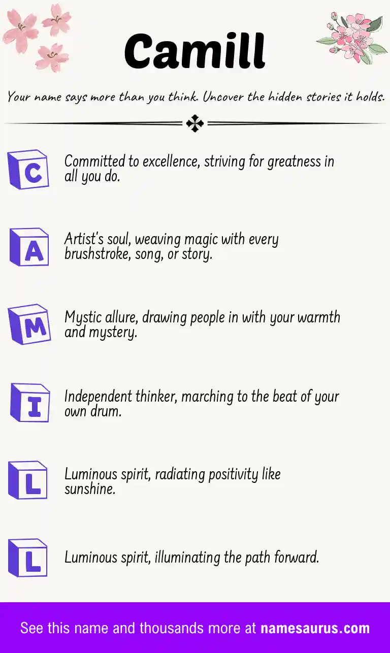 Acrostic poem about Camill.