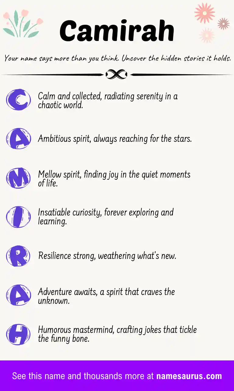 Acrostic poem about Camirah.