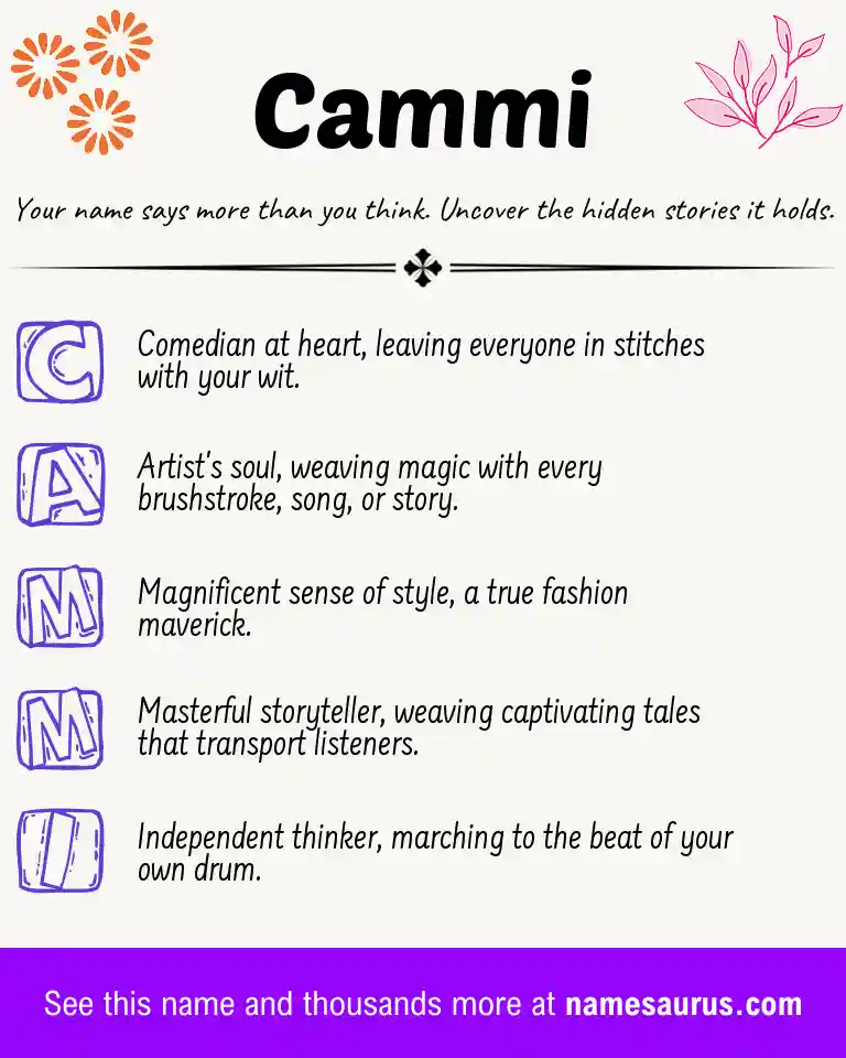 Acrostic poem about Cammi.