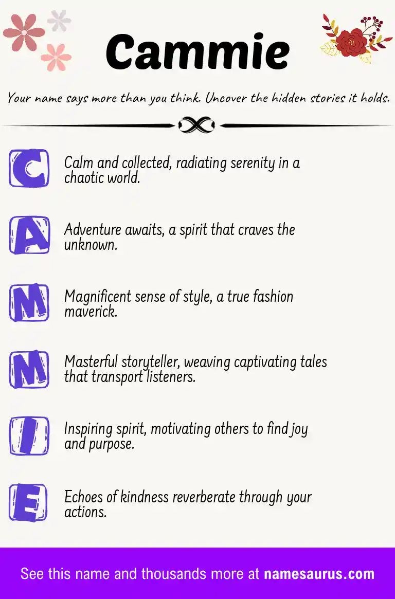 Acrostic poem about Cammie.