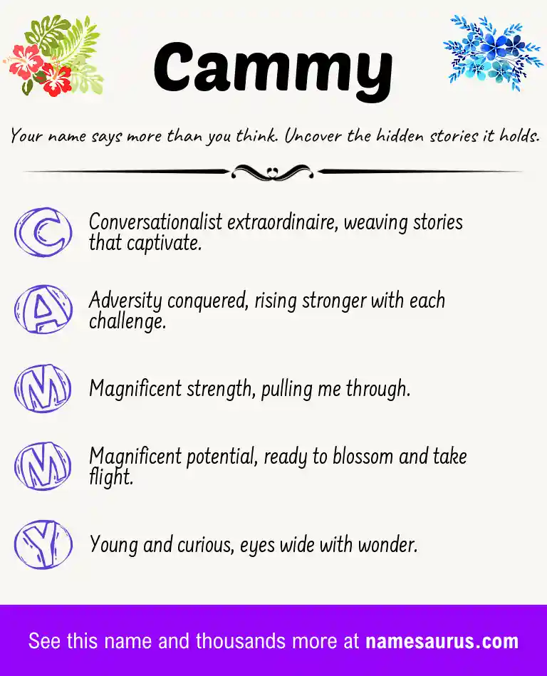 Acrostic poem about Cammy.