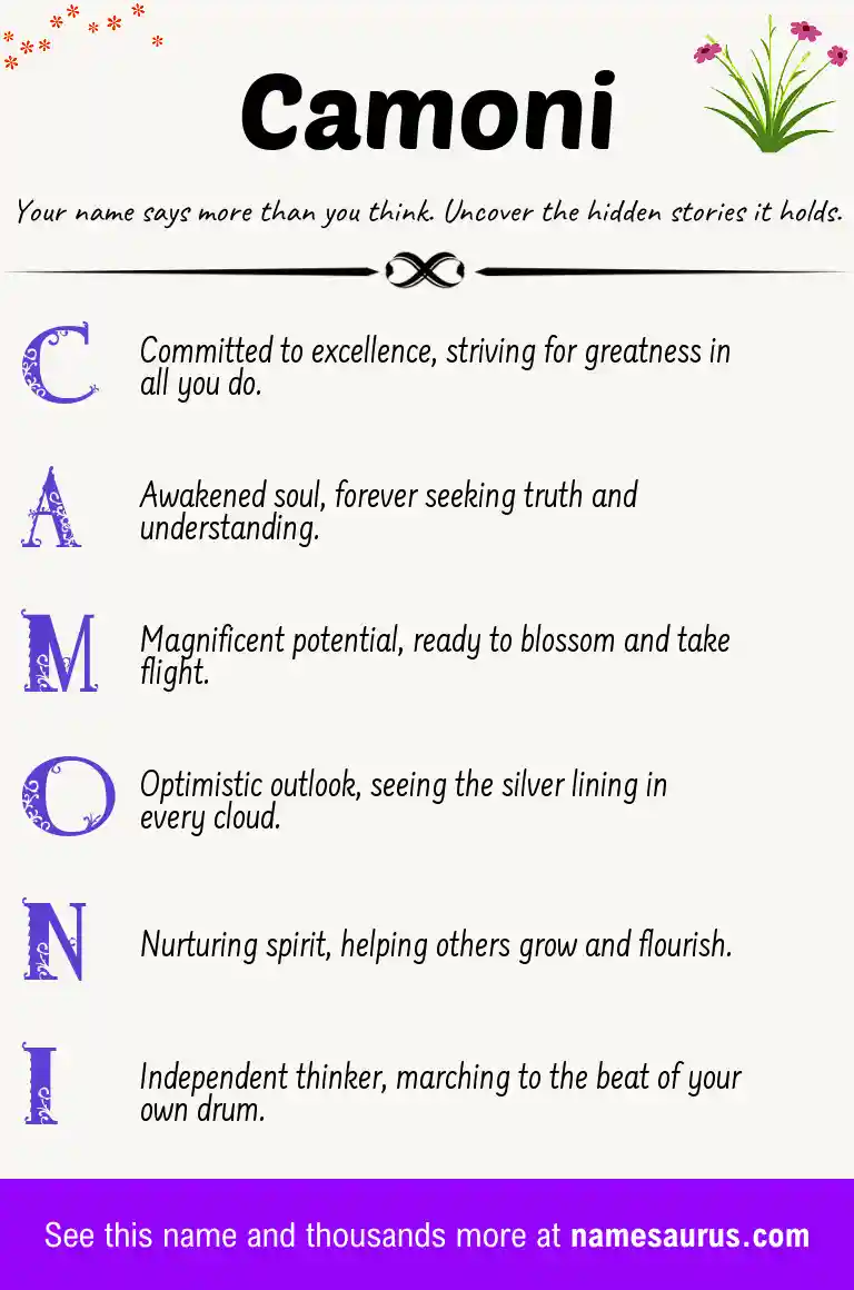 Acrostic poem about Camoni.
