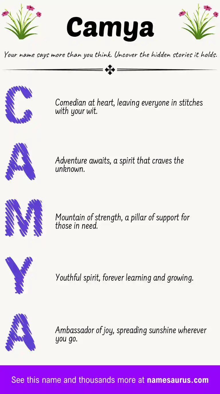 Acrostic poem about Camya.