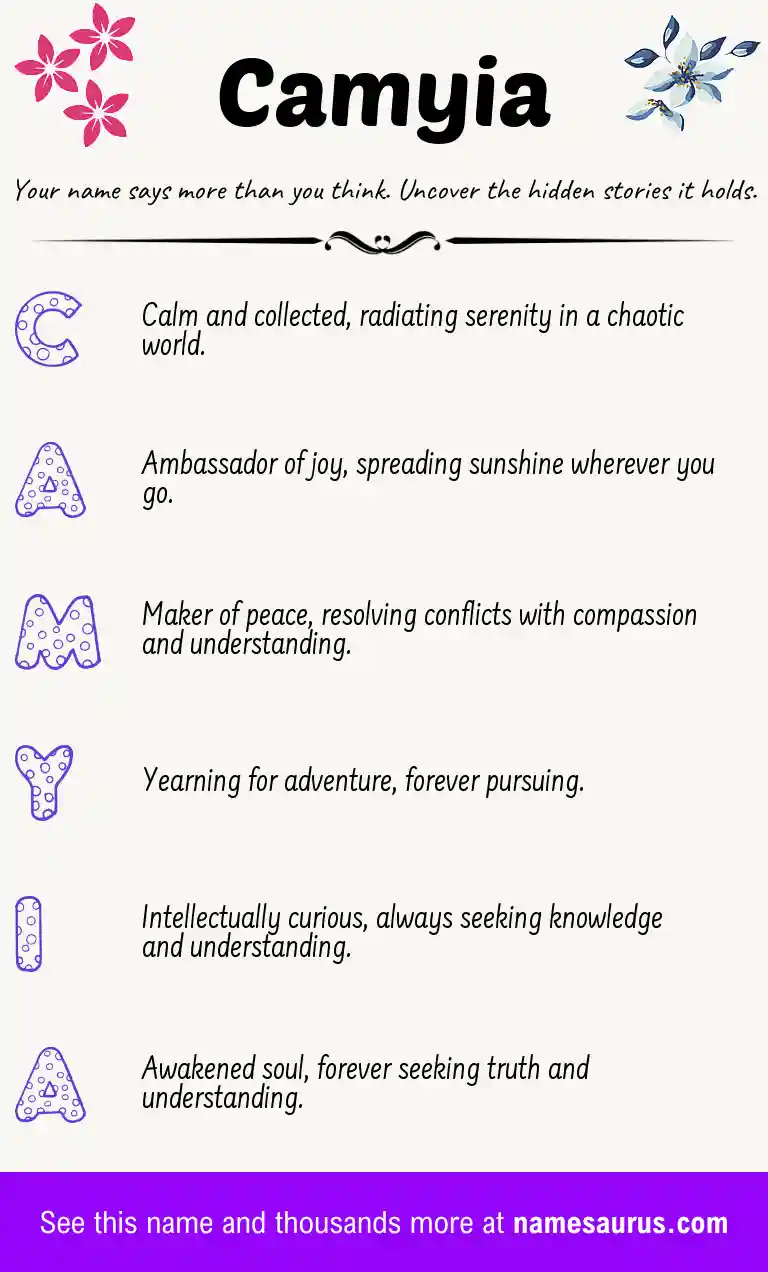 Acrostic poem about Camyia.