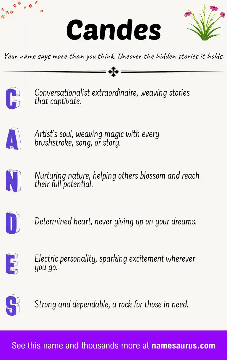 Acrostic poem about Candes.