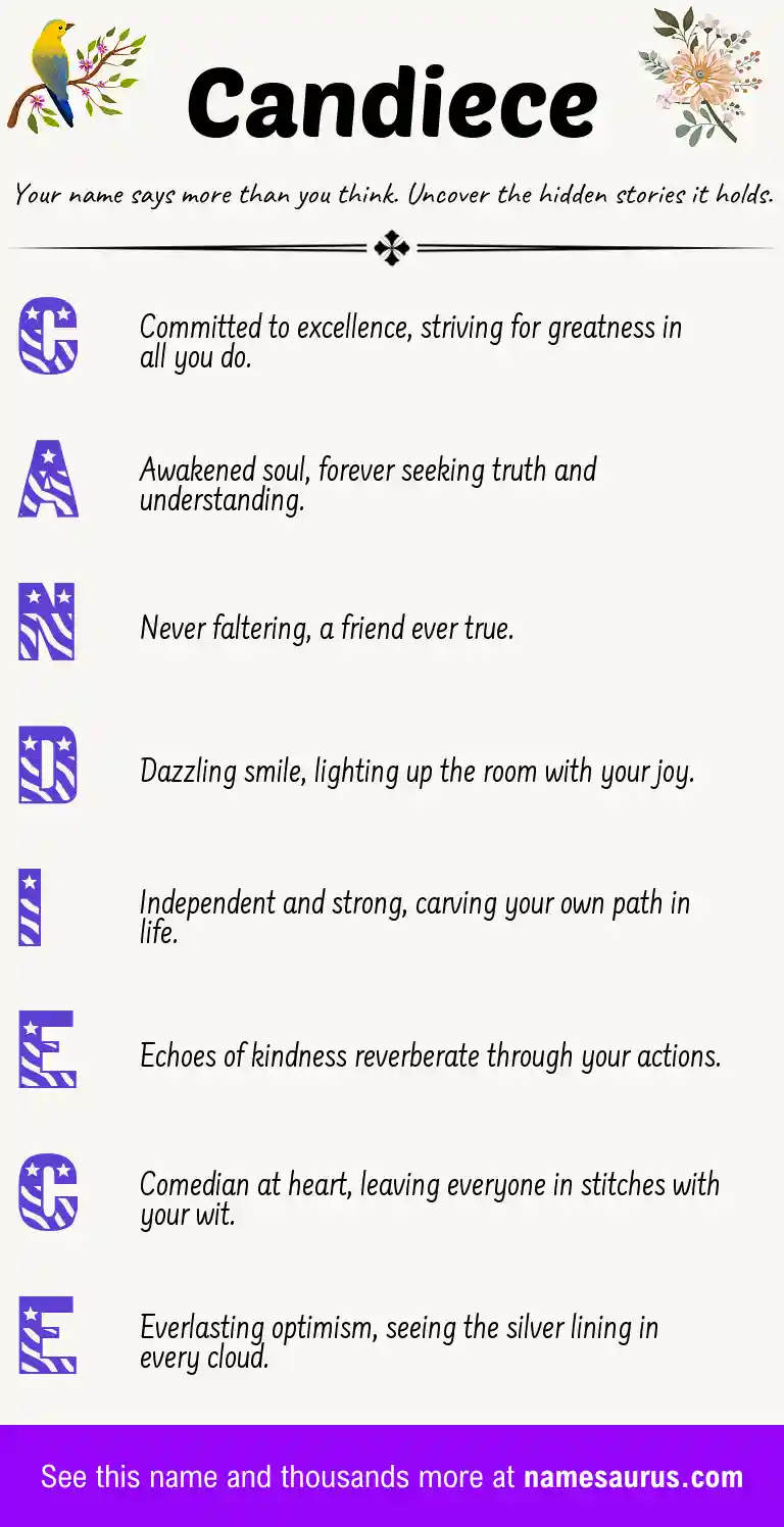 Acrostic poem about Candiece.