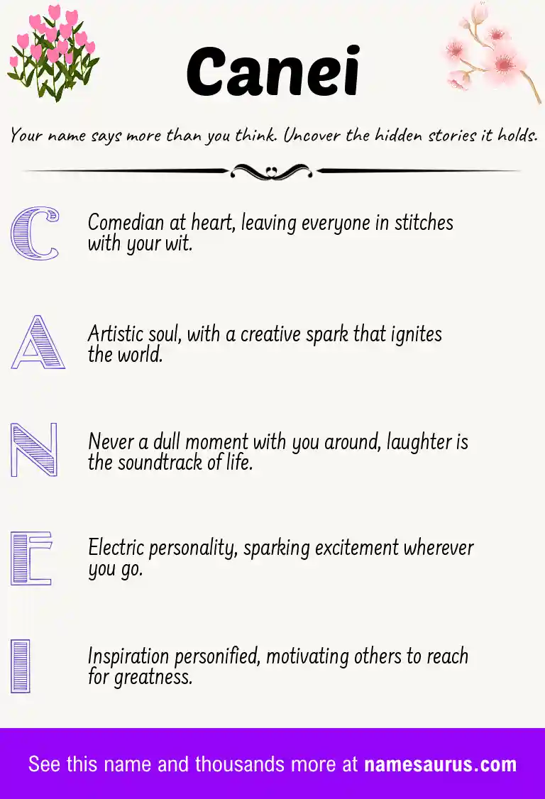 Acrostic poem about Canei.