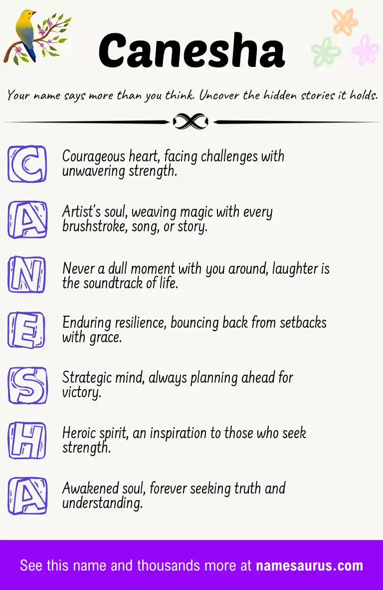 Acrostic poem about Canesha.
