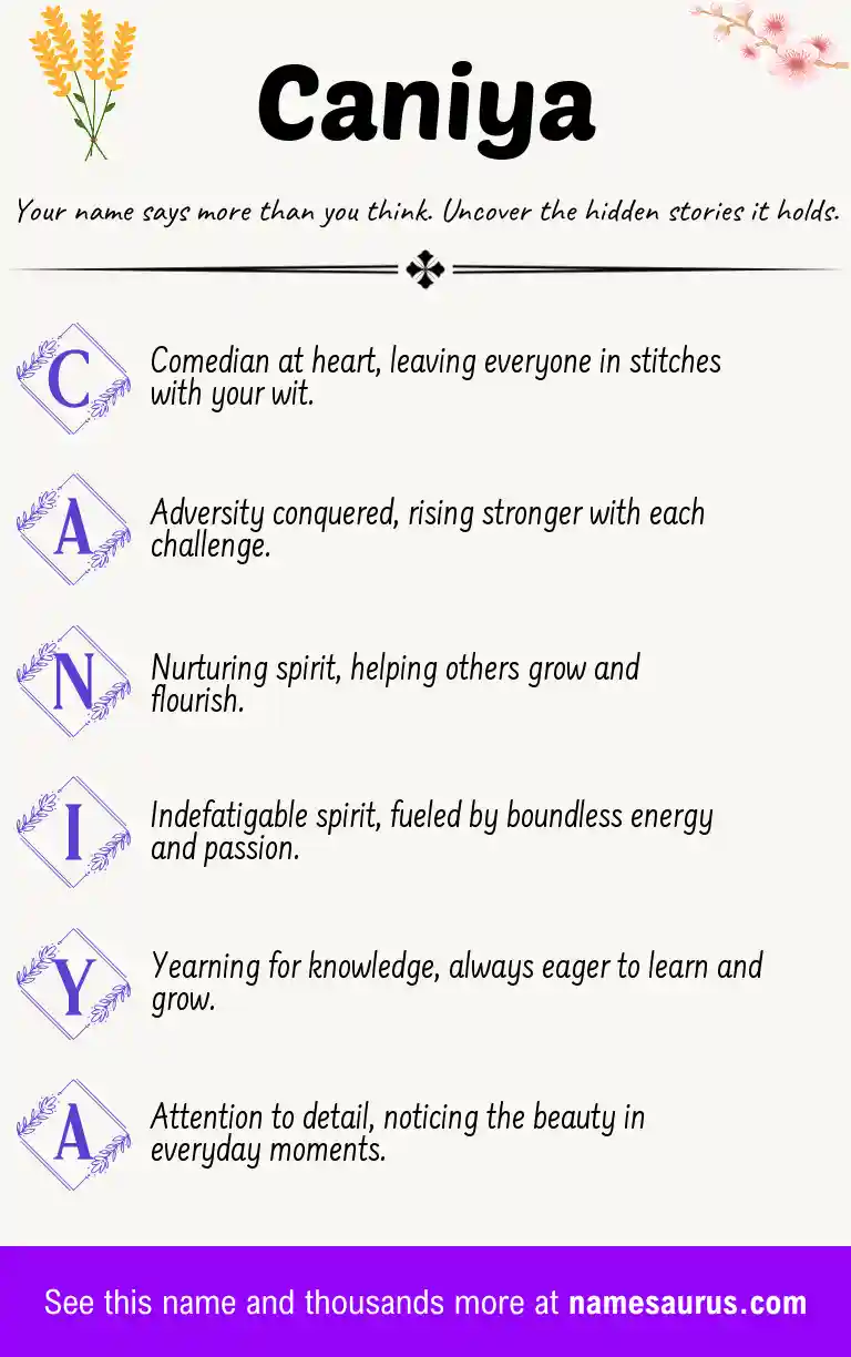 Acrostic poem about Caniya.