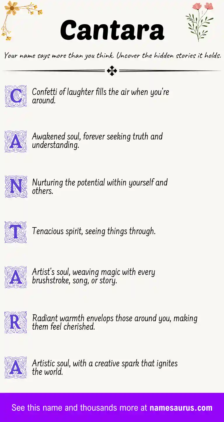 Acrostic poem about Cantara.