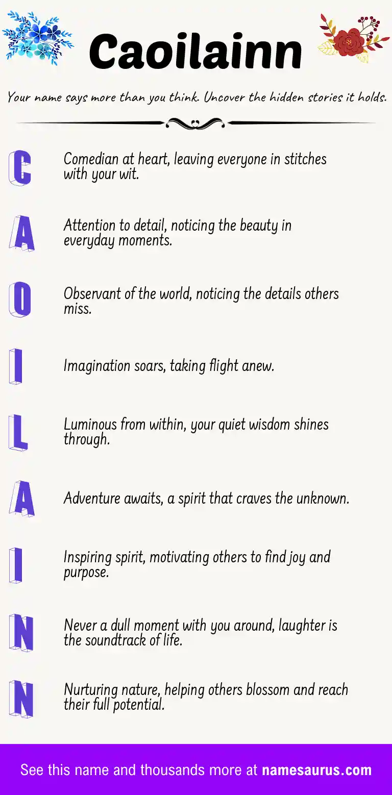 Acrostic poem about Caoilainn.