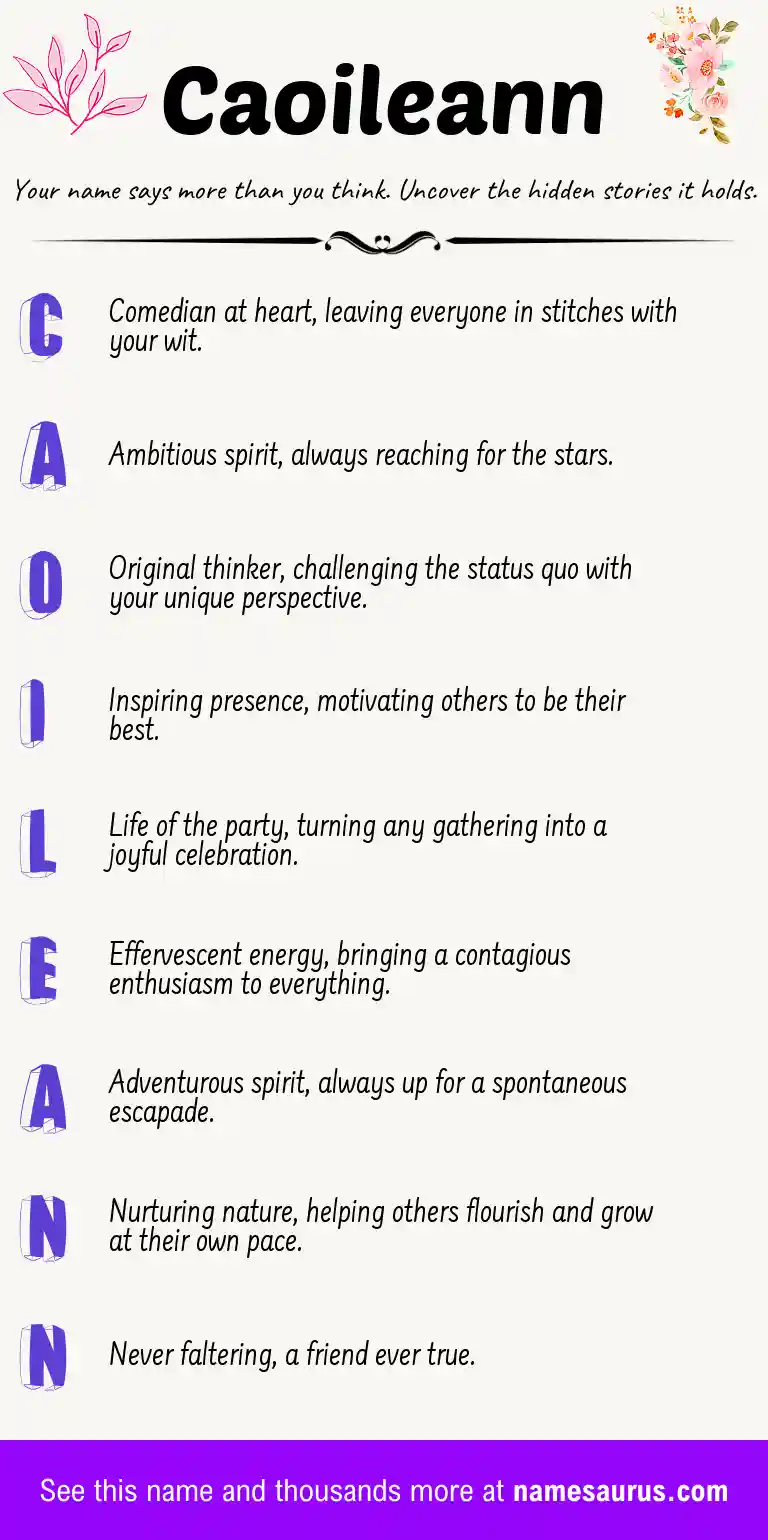 Acrostic poem about Caoileann.