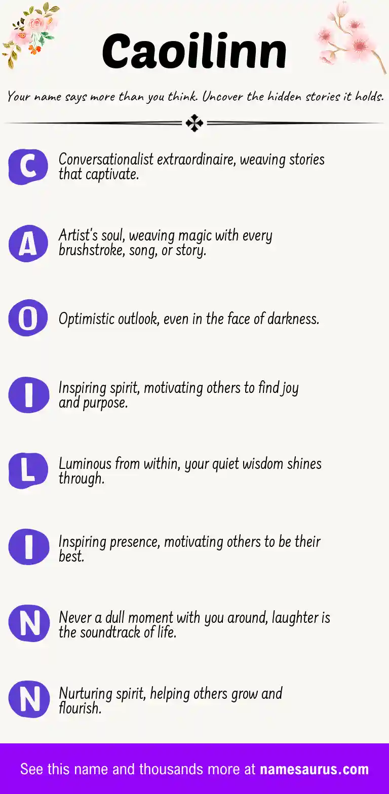 Acrostic poem about Caoilinn.