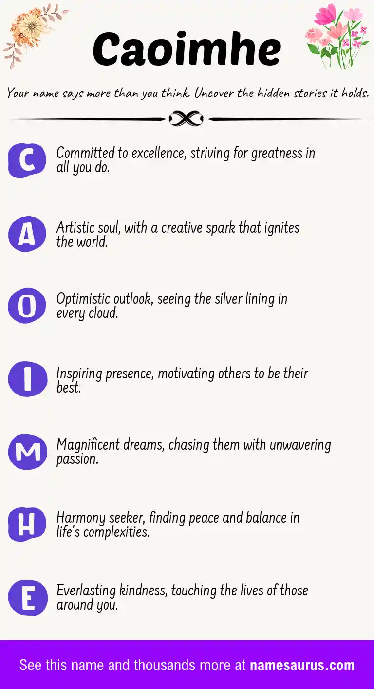 Acrostic poem about Caoimhe.